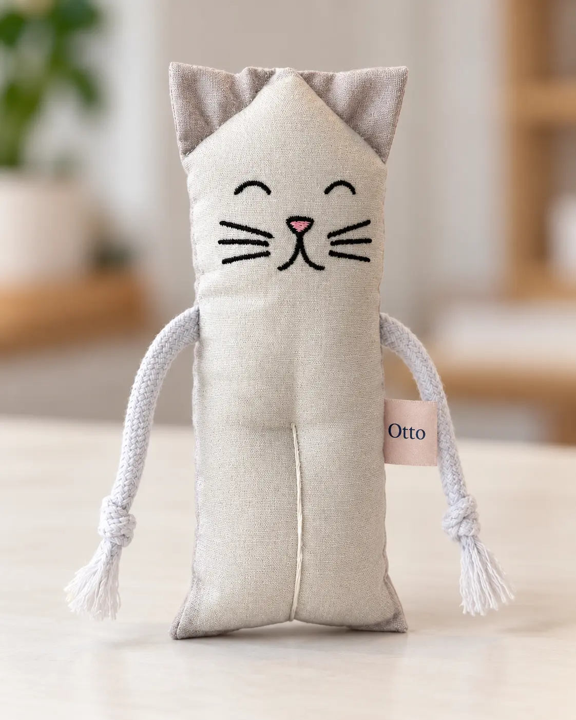 Otto, gato cinza claro de tecido Let’s Cats