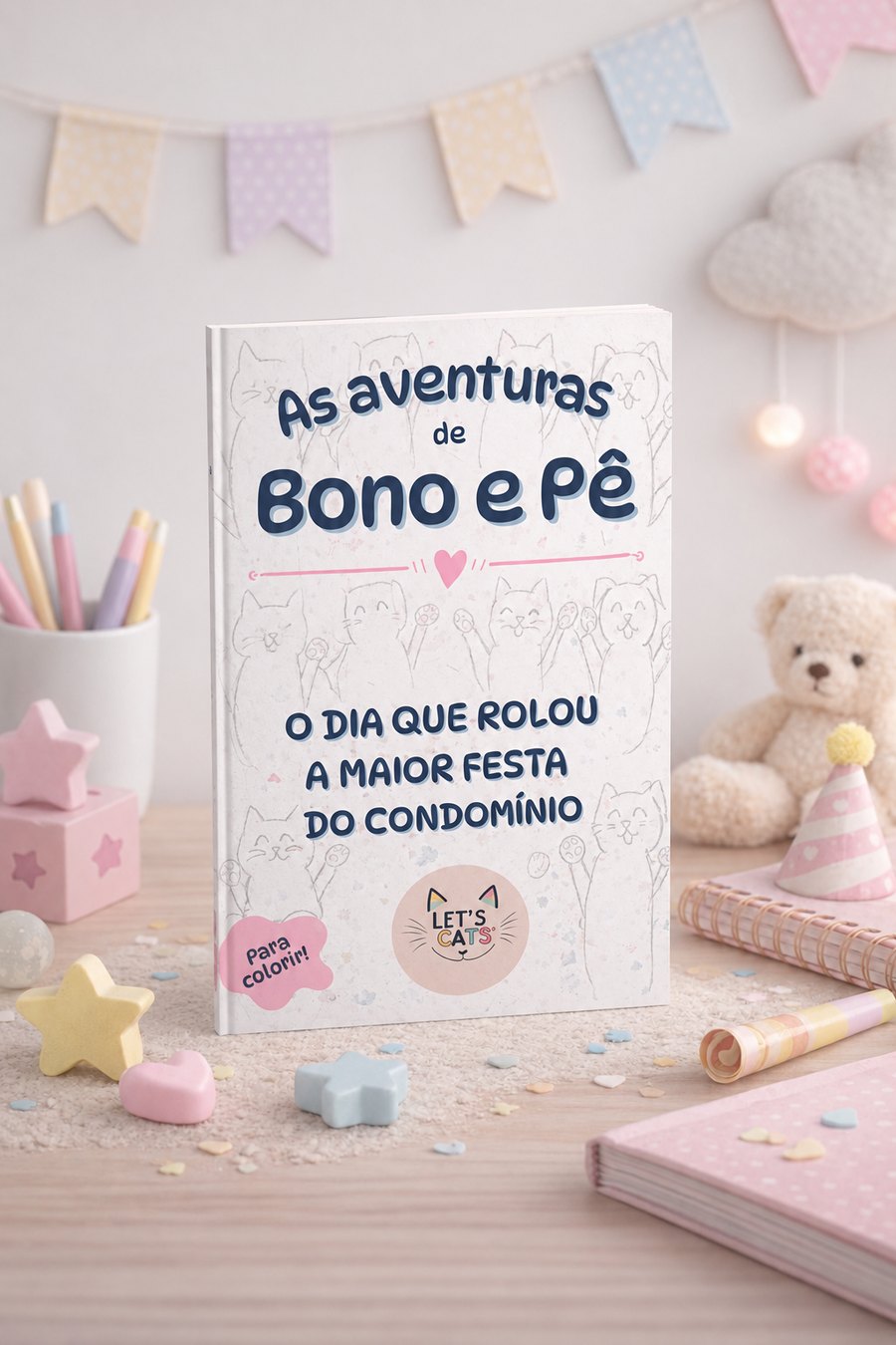 Capa do livro O dia que rolou a maior festa do condomínio, da série As Aventuras de Bono e Pê